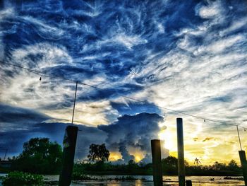 Silhouette trees against sky during sunset