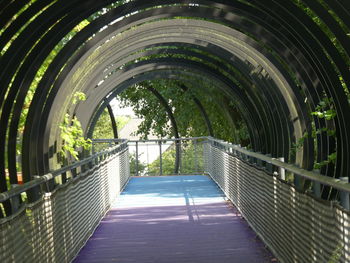 View of empty footbridge