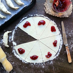 High angle view of cake