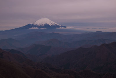 Scenic view of snowcapped mountains ,mt.fuji ,against sky