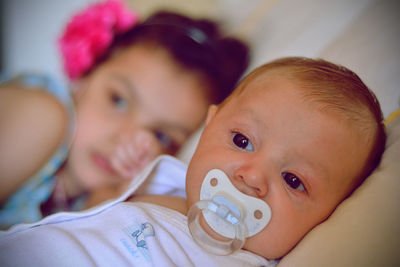 Close-up portrait of happy baby