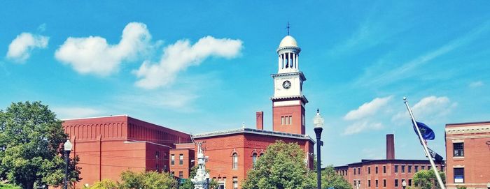 Low angle view of buildings against sky