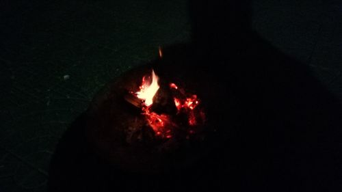 Close-up of illuminated fire