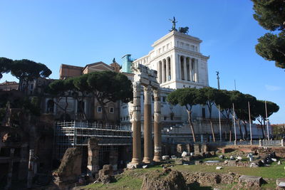 View of historic building against blue sky