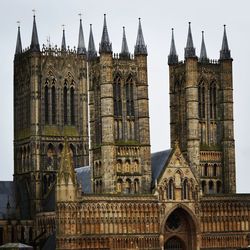 Low angle view of historical building against sky