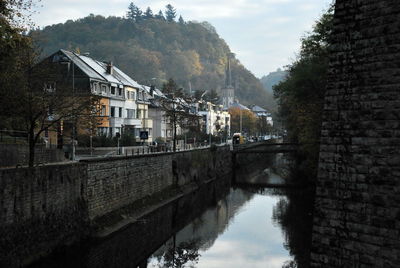 View of river with buildings in background