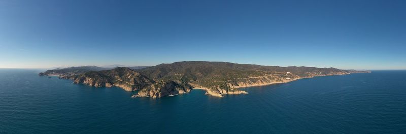 Blue water beach cove of the mediterranean sea, on the costa brava of spain