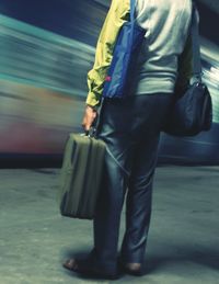 Close-up of woman standing in pond