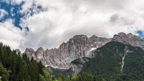 Low angle view of mountains against sky