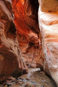 Full length of man standing amidst canyon