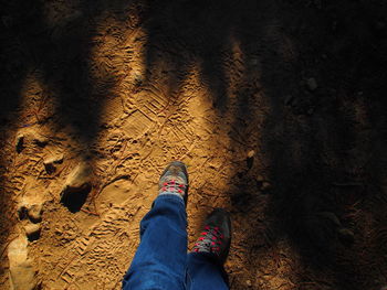 Low section of woman standing on ground