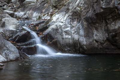 Water splashing in waterfall 