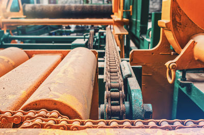 Close-up of rusty machinery