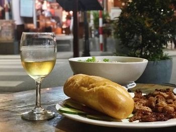 Close-up of drink served on table in restaurant