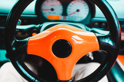 Close-up of steering wheel