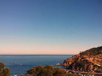 Scenic view of sea and clear sky