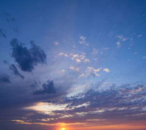 Low angle view of sky during sunset