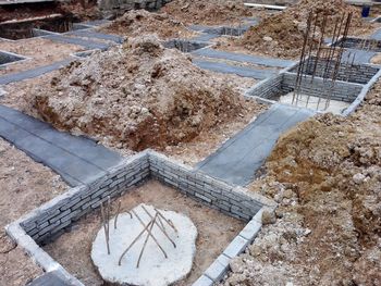 High angle view of construction site