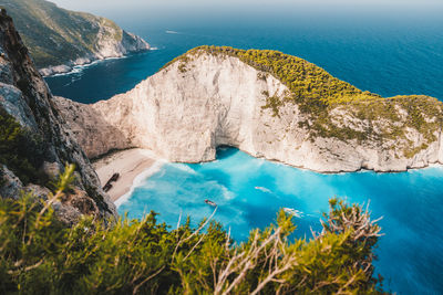 Rocky cliff by sea