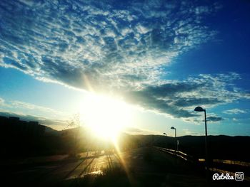 View of road at sunset