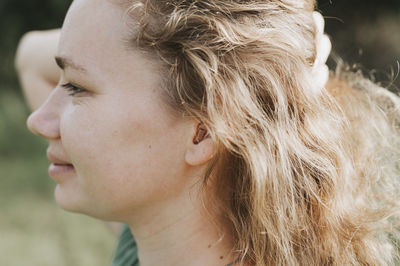 Close-up portrait of a woman