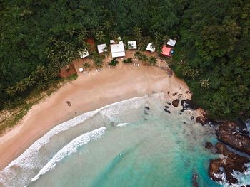 High angle view of beach