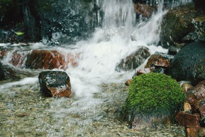 High angle view of waterfall