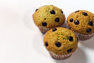 High angle view of cookies