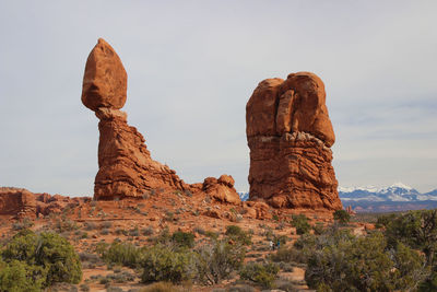 Rock formation against sky