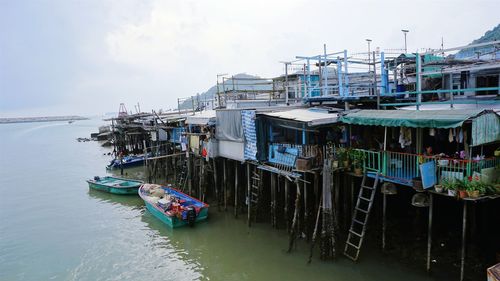 View of boats in water