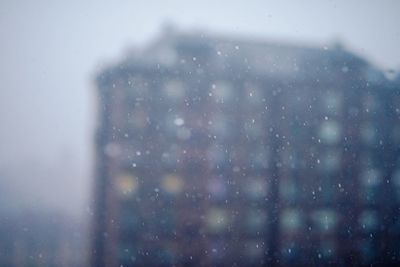 Full frame shot of wet window in rainy season