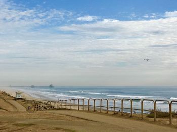 Scenic view of beach against sky