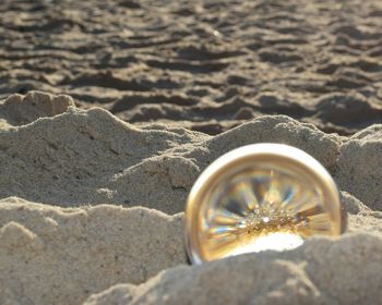 Close-up of water on beach