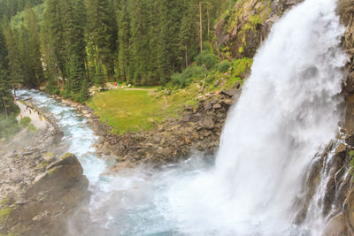 Scenic view of waterfall