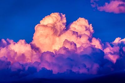 Low angle view of blue sky at sunset