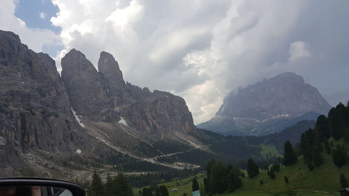 Panoramic view of mountains against sky