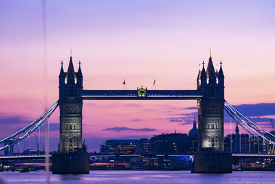 View of bridge at sunset