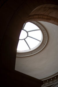 Low angle view of skylight in building