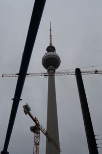 Low angle view of communications tower