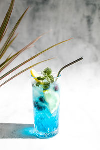 Close-up of drink in glass on table