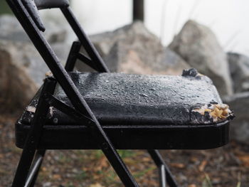 Close-up of meat on barbecue grill