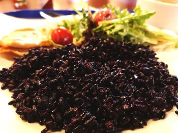 Close-up of dessert served in plate