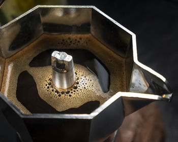 High angle view of coffee cup