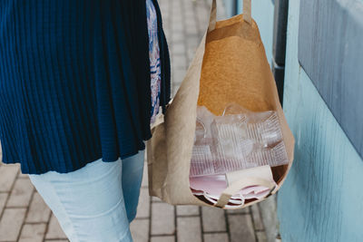 Paper bag with recycling