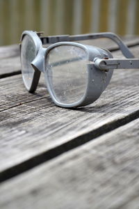 Close-up of sunglasses on table