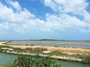 Scenic view of river against sky