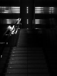 Low angle view of illuminated staircase