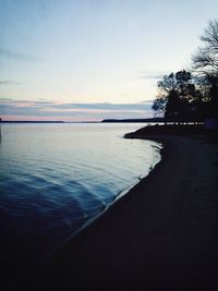 Scenic view of sea at sunset