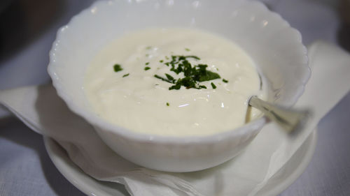 Close-up of ice cream in bowl