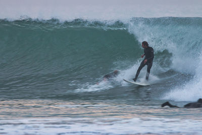 Man surfing in sea